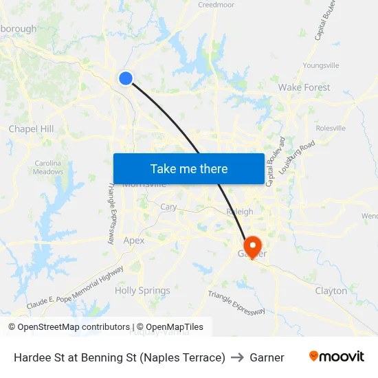 Hardee St at Benning St (Naples Terrace) to Garner map