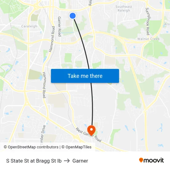 S State St at Bragg St Ib to Garner map
