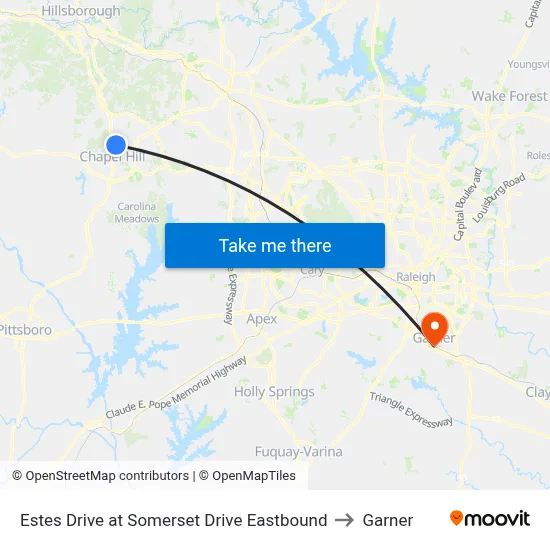 Estes Drive at Somerset Drive Eastbound to Garner map