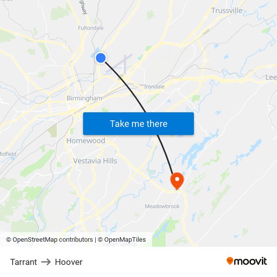 Tarrant to Hoover map