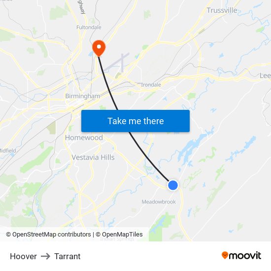Hoover to Tarrant map