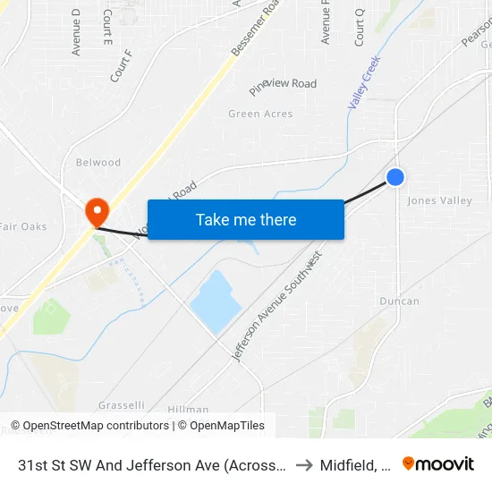 31st St SW And Jefferson Ave (Across Fro to Midfield, AL map