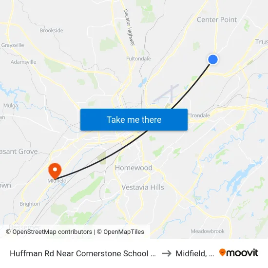 Huffman Rd Near Cornerstone School (Outb to Midfield, AL map