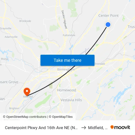 Centerpoint Pkwy And 16th Ave NE (Near S to Midfield, AL map