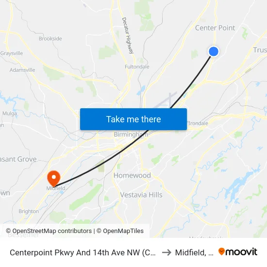 Centerpoint Pkwy And 14th Ave NW (Cathed to Midfield, AL map