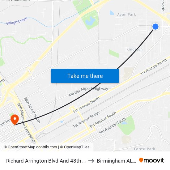 Richard Arrington Blvd And 48th St N (Ib to Birmingham AL USA map