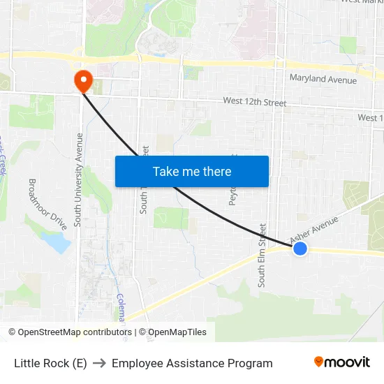 Little Rock (E) to Employee Assistance Program map