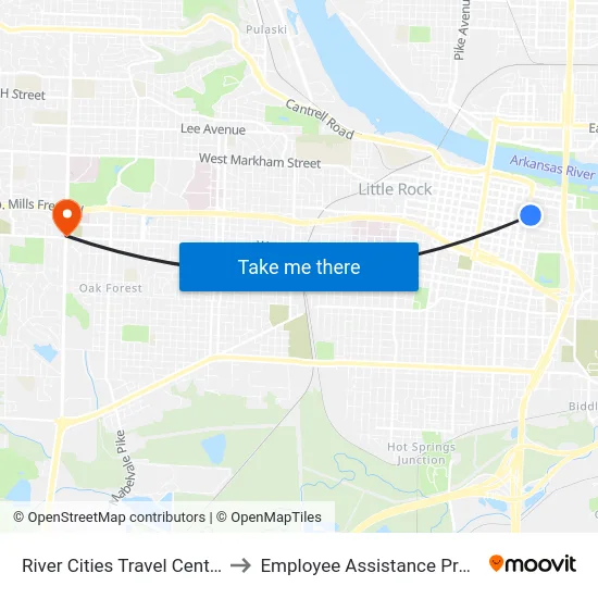 River Cities Travel Center - 2 to Employee Assistance Program map