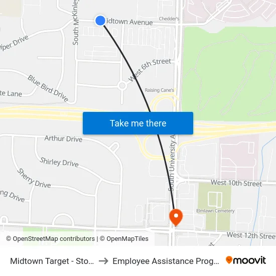 Midtown Target - Stop 2 to Employee Assistance Program map