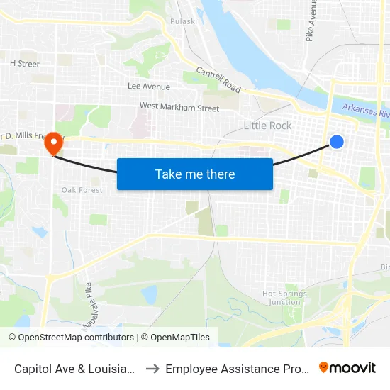 Capitol Ave & Louisiana St to Employee Assistance Program map