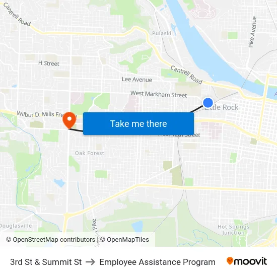 3rd St & Summit St to Employee Assistance Program map