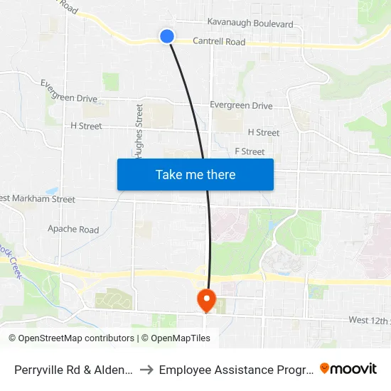 Perryville Rd & Alden Ln to Employee Assistance Program map