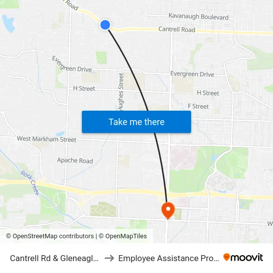 Cantrell Rd & Gleneagles Ln to Employee Assistance Program map
