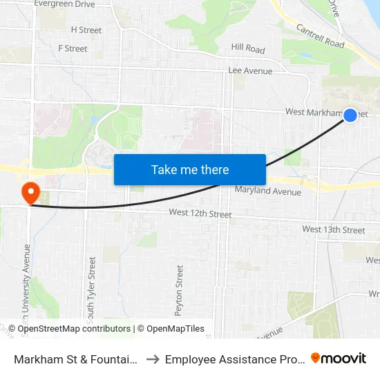 Markham St & Fountain Ave to Employee Assistance Program map