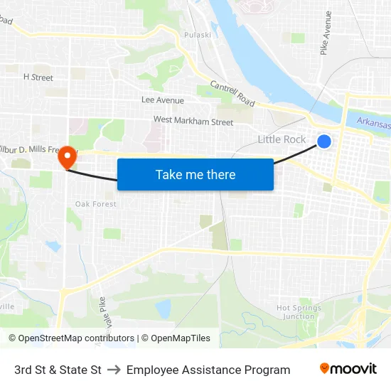 3rd St & State St to Employee Assistance Program map