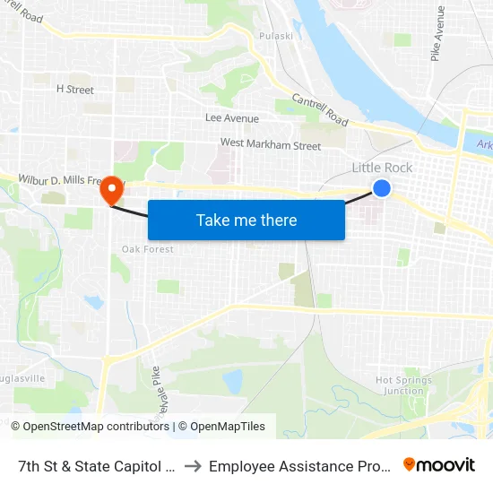 7th St & State Capitol Mall to Employee Assistance Program map