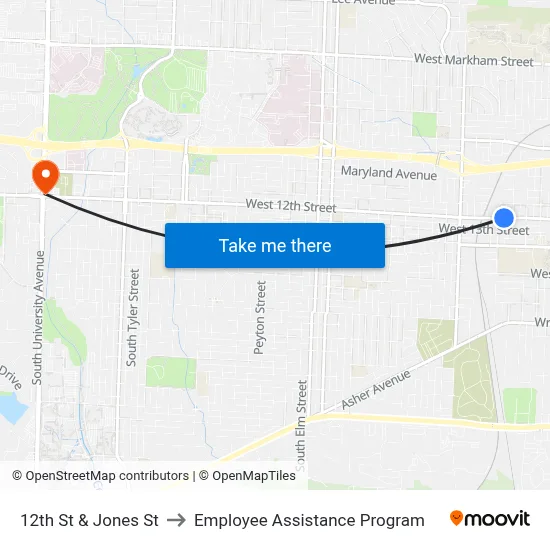 12th St & Jones St to Employee Assistance Program map