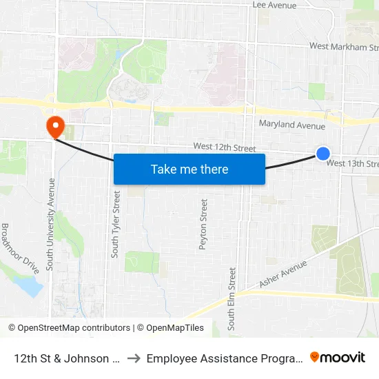 12th St & Johnson St to Employee Assistance Program map