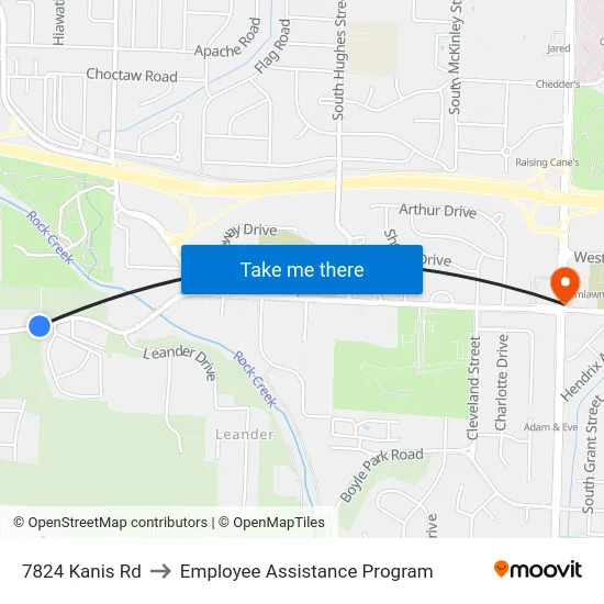 7824 Kanis Rd to Employee Assistance Program map