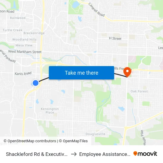 Shackleford Rd & Executive Center Dr to Employee Assistance Program map