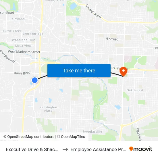Executive Drive & Shackleford to Employee Assistance Program map