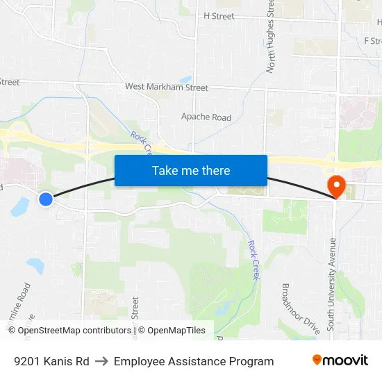 9201 Kanis Rd to Employee Assistance Program map