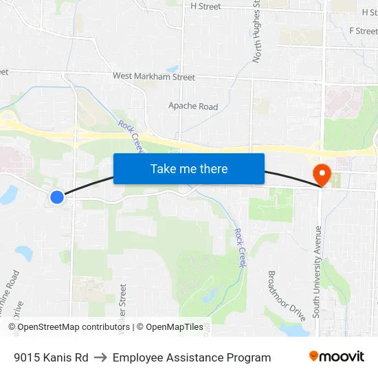 9015 Kanis Rd to Employee Assistance Program map