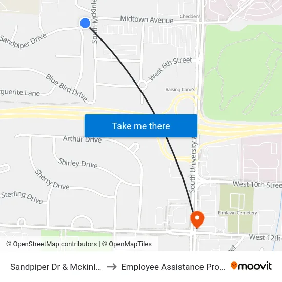 Sandpiper Dr & Mckinley St to Employee Assistance Program map