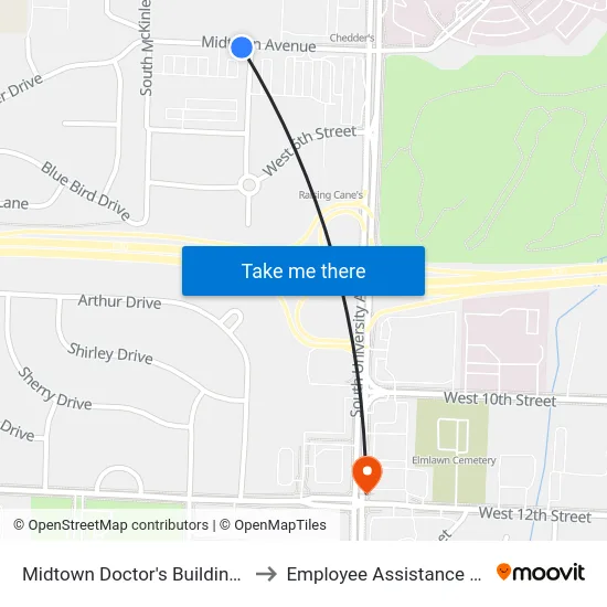 Midtown Doctor's Building - Stop 2 to Employee Assistance Program map