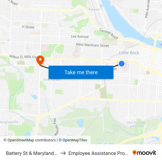 Battery St & Maryland Ave to Employee Assistance Program map