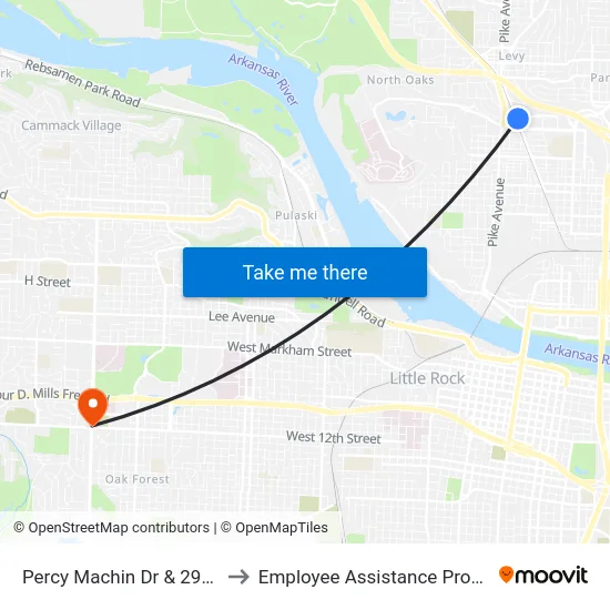 Percy Machin Dr & 29th St to Employee Assistance Program map