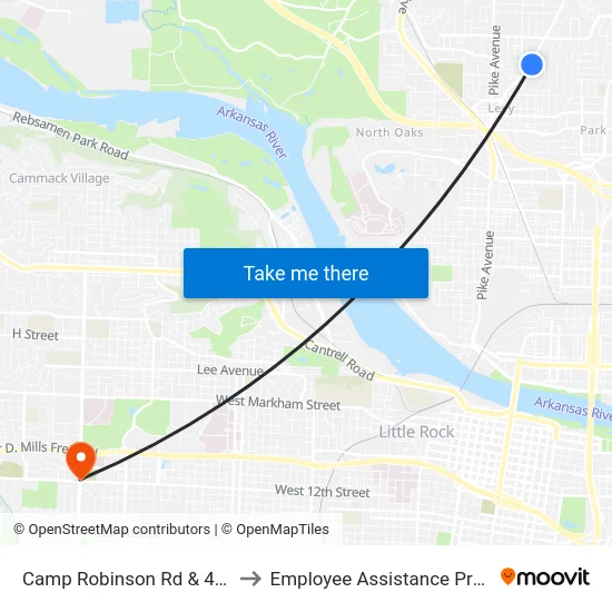 Camp Robinson Rd & 44th St to Employee Assistance Program map