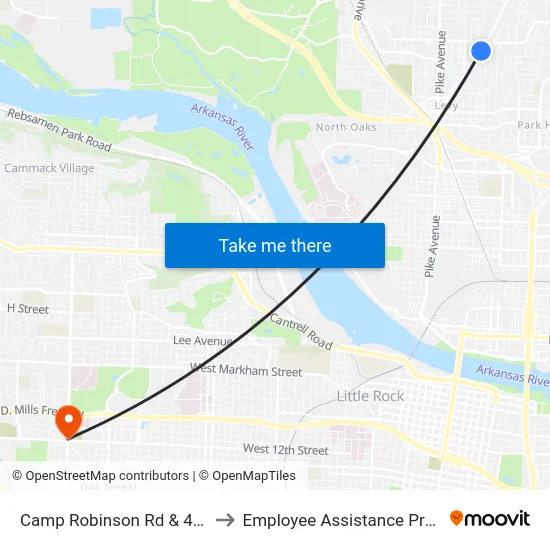 Camp Robinson Rd & 47th St to Employee Assistance Program map