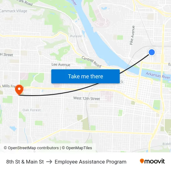 8th St & Main St to Employee Assistance Program map