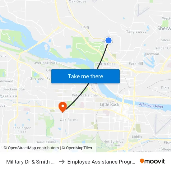 Military Dr & Smith Cir to Employee Assistance Program map