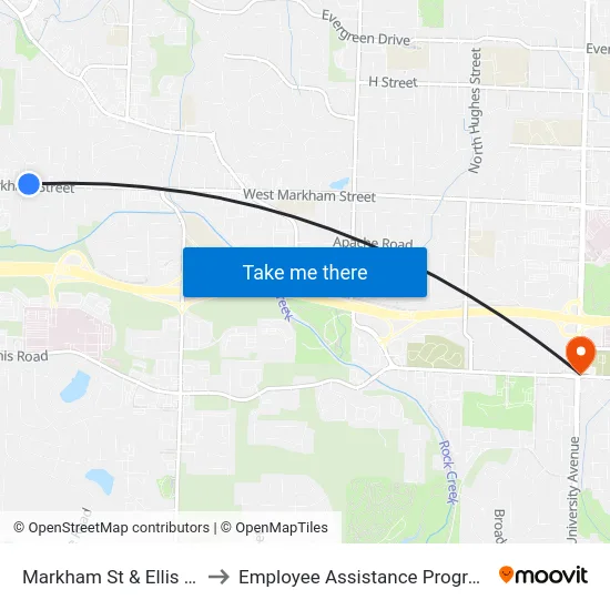Markham St & Ellis Dr to Employee Assistance Program map