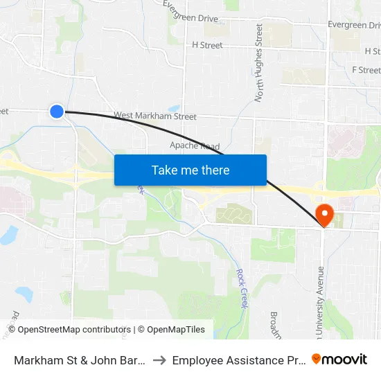Markham St & John Barrow Rd to Employee Assistance Program map