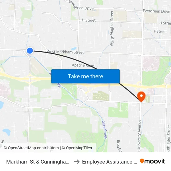 Markham St & Cunningham Lake Rd to Employee Assistance Program map