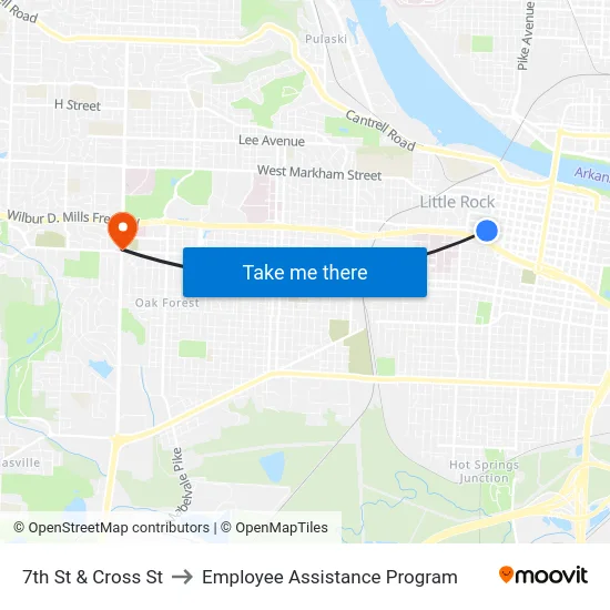 7th St & Cross St to Employee Assistance Program map