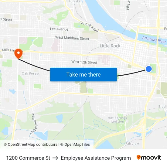1200 Commerce St to Employee Assistance Program map