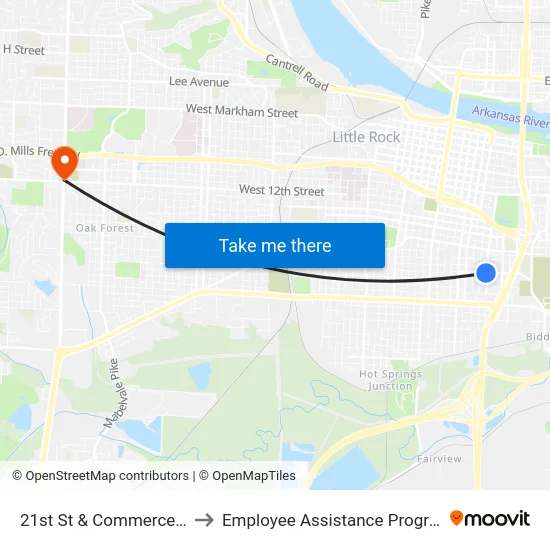 21st St & Commerce St to Employee Assistance Program map