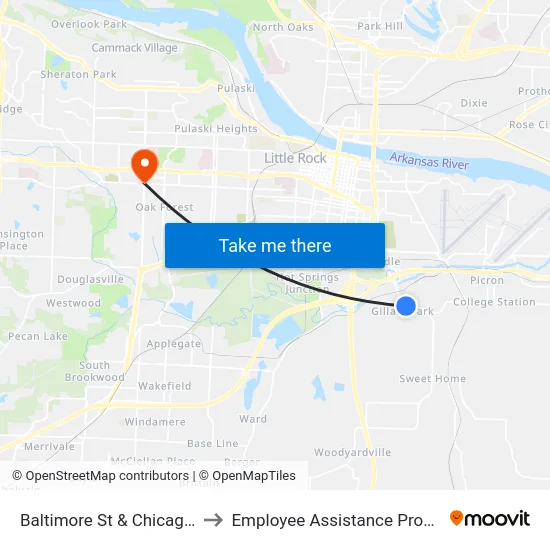 Baltimore St & Chicago St to Employee Assistance Program map