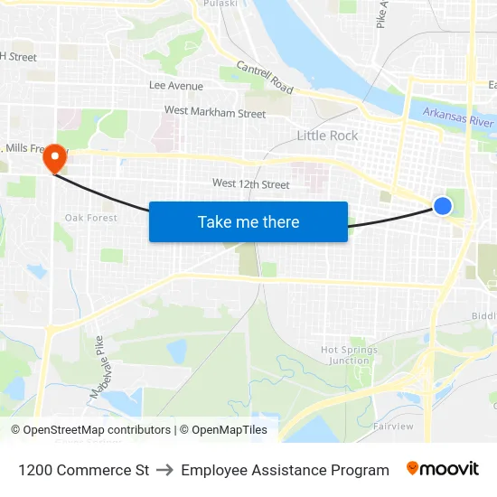 1200 Commerce St to Employee Assistance Program map