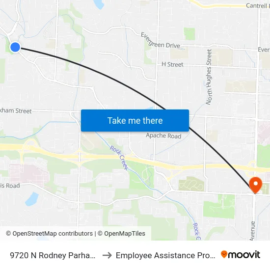 9720 N Rodney Parham Rd to Employee Assistance Program map