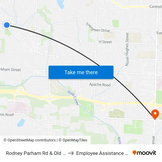 Rodney Parham Rd & Old Forge Dr to Employee Assistance Program map