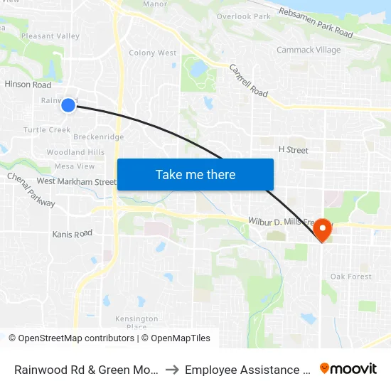 Rainwood Rd & Green Mountain Dr to Employee Assistance Program map