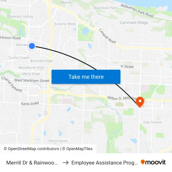Merrill Dr & Rainwood Rd to Employee Assistance Program map