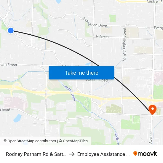 Rodney Parham Rd & Satterfield Dr to Employee Assistance Program map