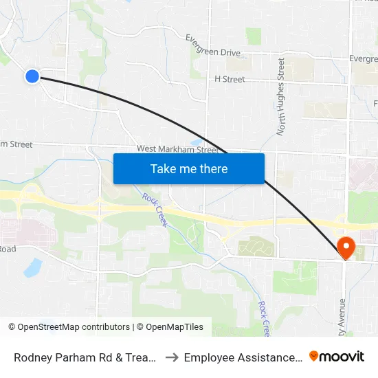 Rodney Parham Rd & Treasure Hill Rd to Employee Assistance Program map