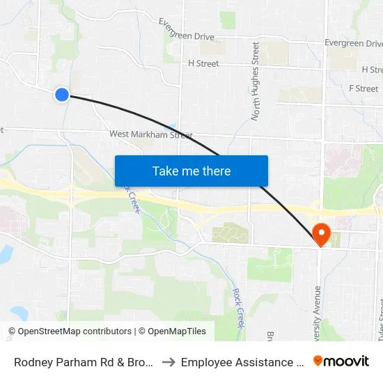 Rodney Parham Rd & Brookside Dr to Employee Assistance Program map